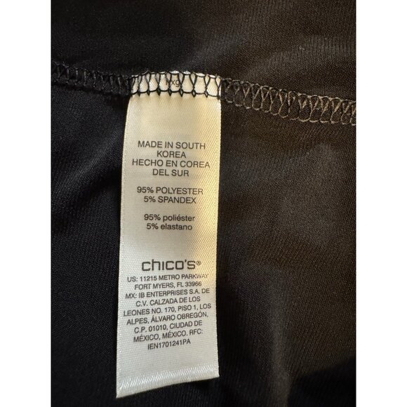 Chicos Shift Dress 4 XL Black Washable Kimono Short Sleeve Washable NEW - Picture 6 of 10